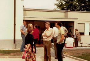 Ulrich Schmilewski (mitte) bei der Studientagung auf Schloss Schney, 1979