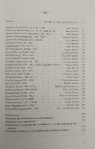 Angabe aller Beiträge, mit Angabe der Auotrinnen und Autoren sowie Seitenzahlen
